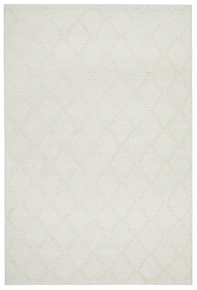 Harriet Ivory Hand Woven Wool Rug