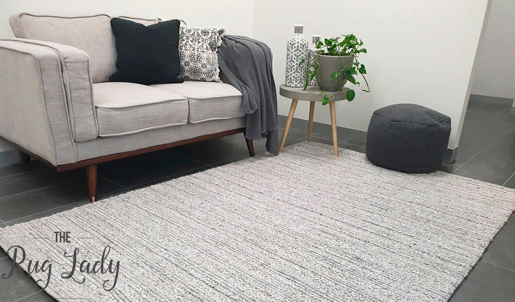 Harvey Silver Textured Wool Rug
