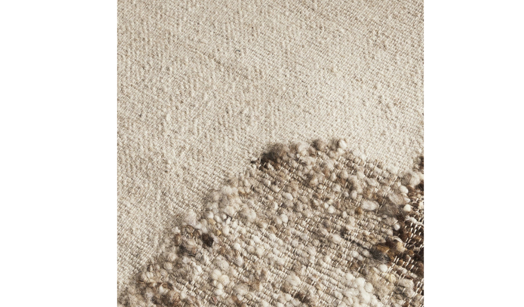 Isla Natural Ivory Block Abstract Wool Rug