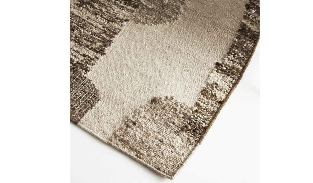 Isla Natural Ivory Block Abstract Wool Rug