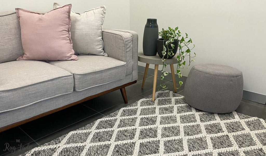 Harriet Grey Hand Woven Wool Rug