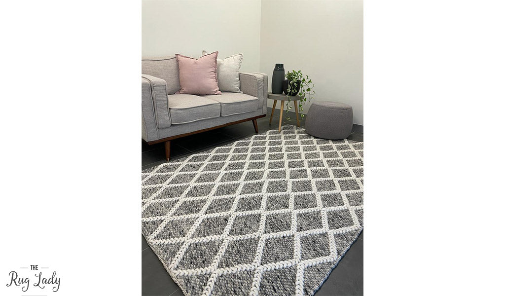 Harriet Grey Hand Woven Wool Rug