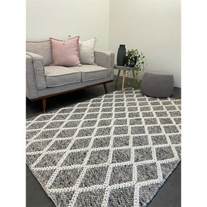 Harriet Grey Hand Woven Wool Rug