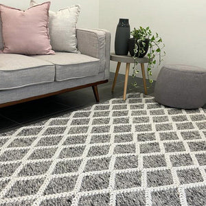 Harriet Grey Hand Woven Wool Rug