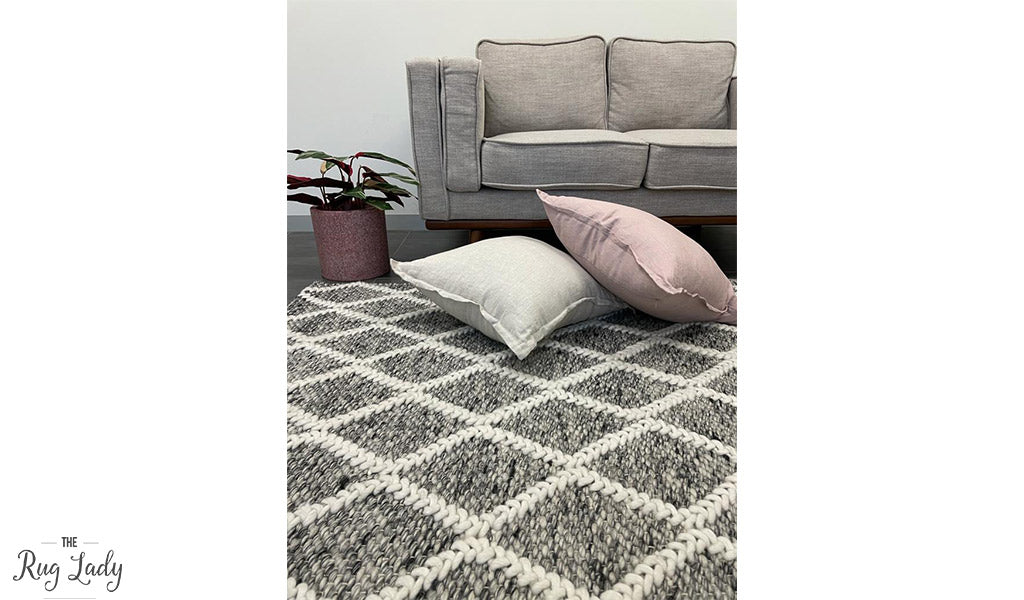 Harriet Grey Hand Woven Wool Rug