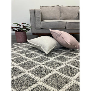 Harriet Grey Hand Woven Wool Rug