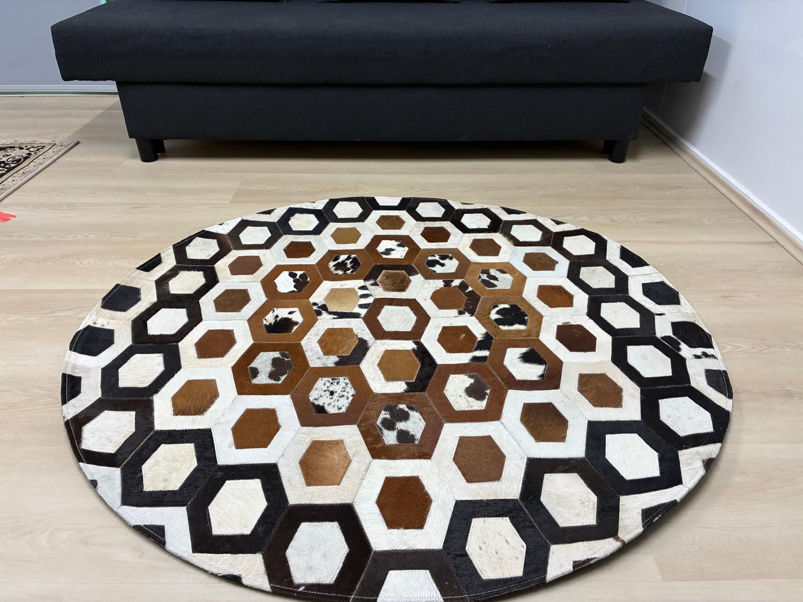 cow hide rug 118 x 118cm