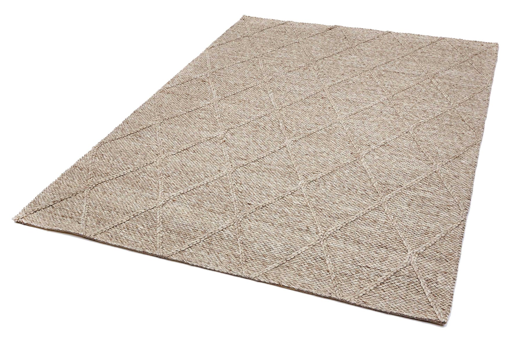 Alpha COAST DIAMOND Beige criss cross rug