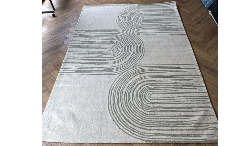 Isla Ivory Beige Modern Mosaic Wool Rug (Copy)