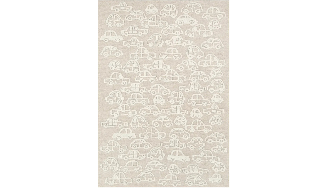 Isla Natural Car Pattern Wool Rug