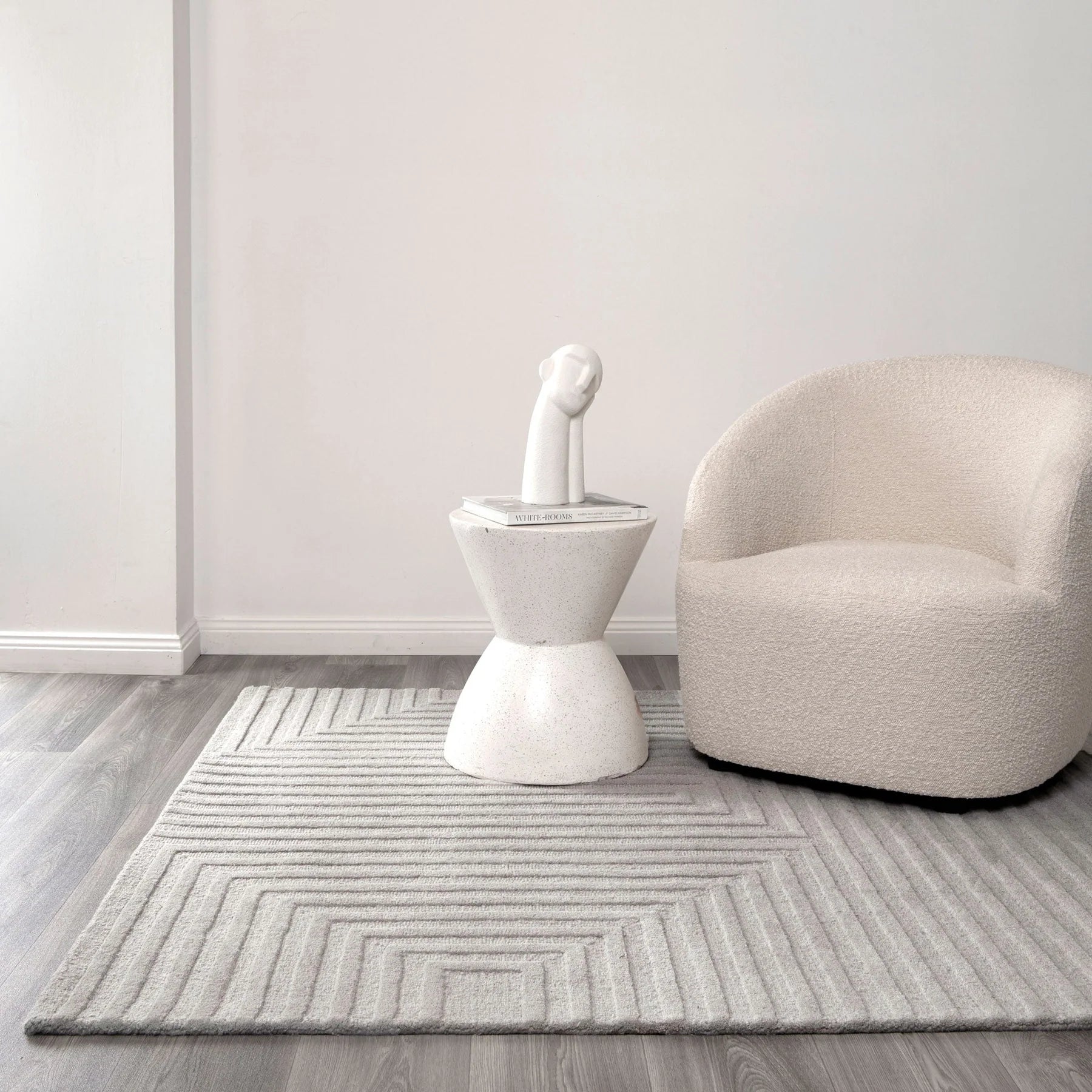 Les Nomades Felix Light Grey Wool Rug