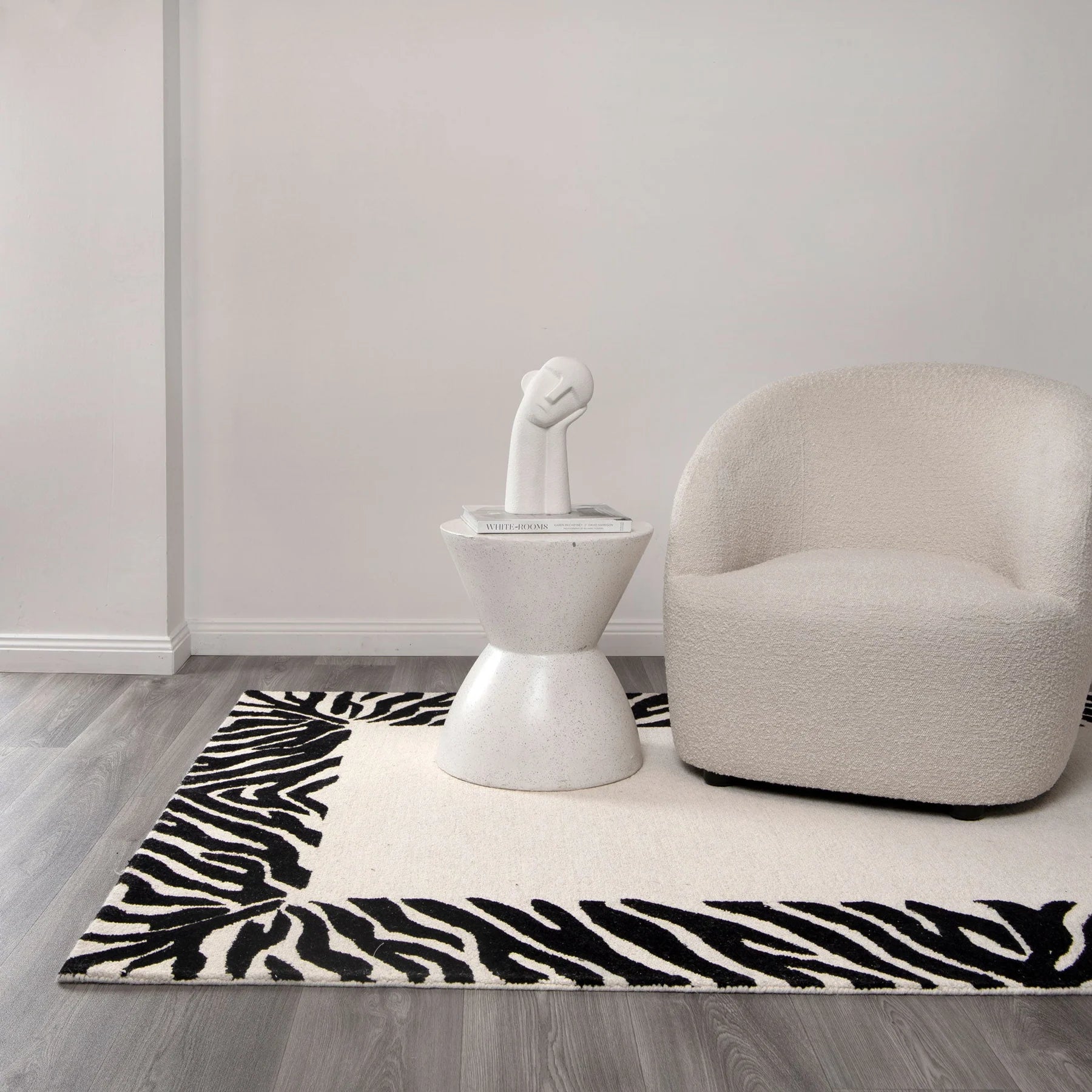 Sahara Zebra Natural Textured Wool Rug 160 x 230 cm