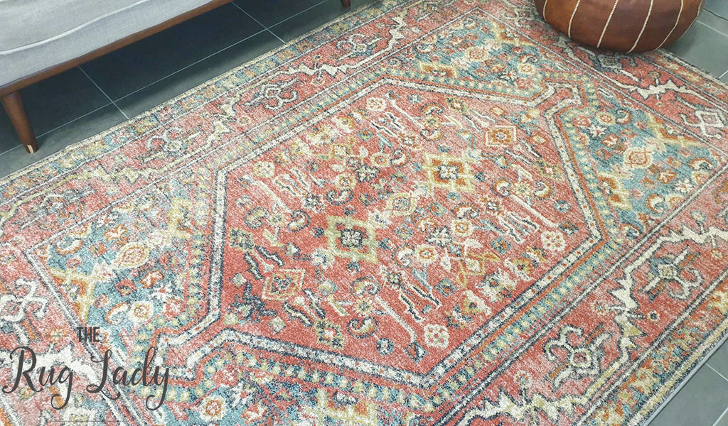 Heirloom Red Distressed Medallion Rug