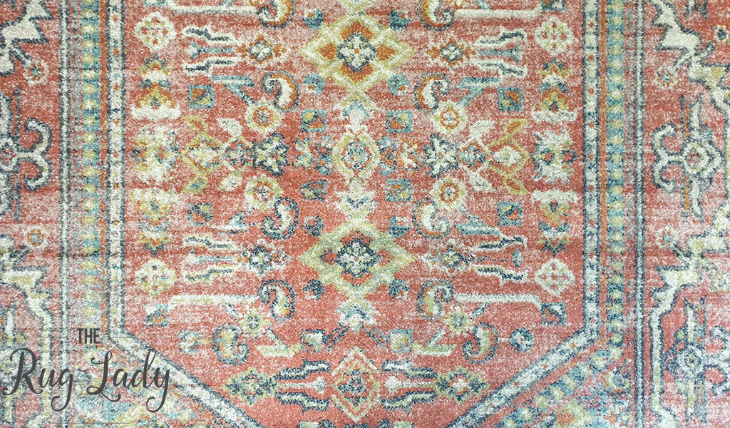 Heirloom Red Distressed Medallion Rug