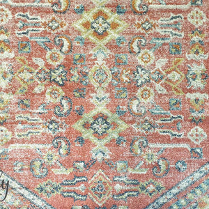 Heirloom Red Distressed Medallion Rug