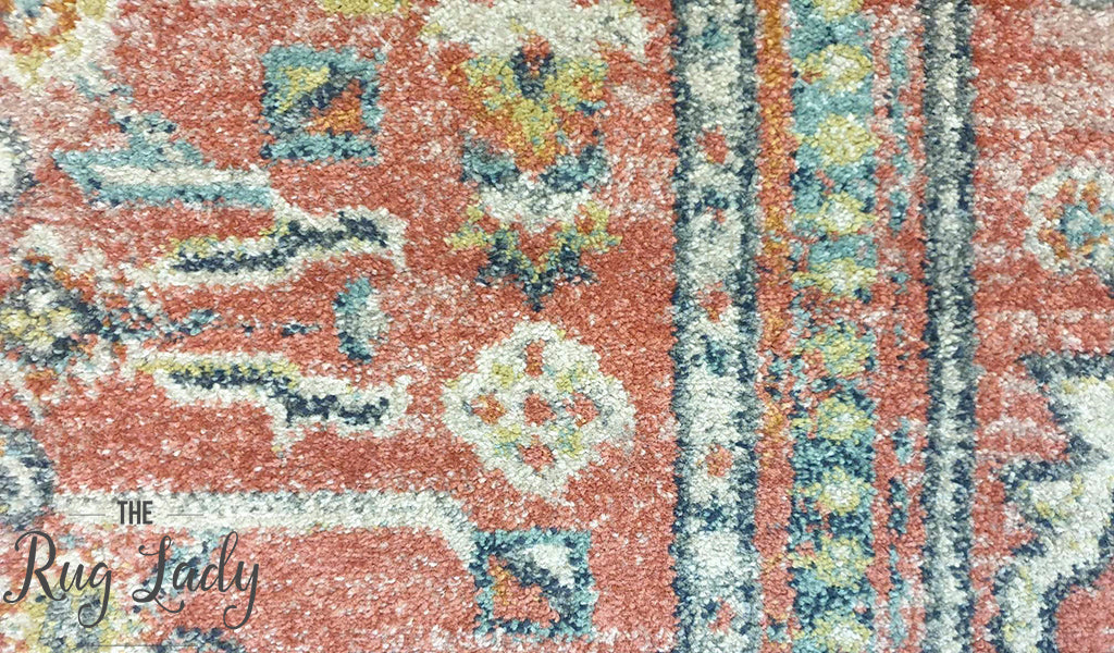 Heirloom Red Distressed Medallion Rug