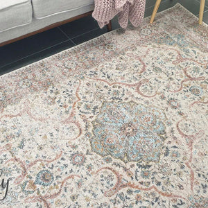 Heirloom Ivory Distressed Floral Rug