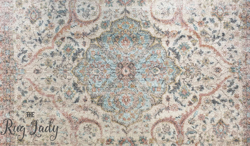 Heirloom Ivory Distressed Floral Rug