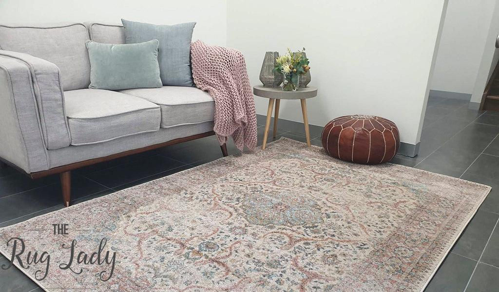Heirloom Ivory Distressed Floral Rug