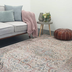 Heirloom Ivory Distressed Floral Rug