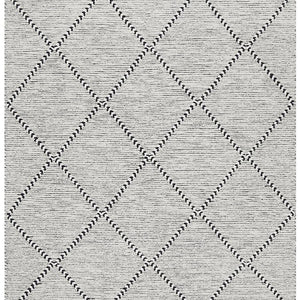 Macey Black Ivory Lattice Wool Rug