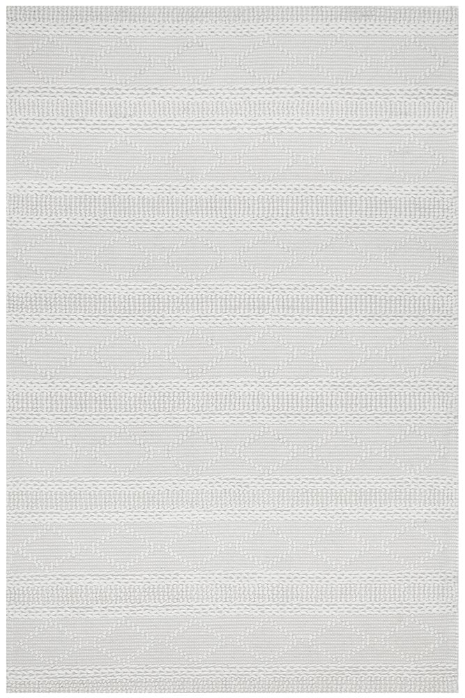 Macey Dreamy Ivory Geometric Wool Rug