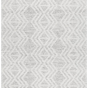 Macey Ivory Black Ethnic Print Wool Rug