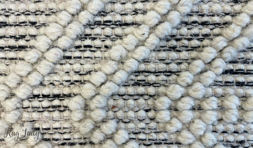 Macey Ivory Black Ethnic Print Wool Rug