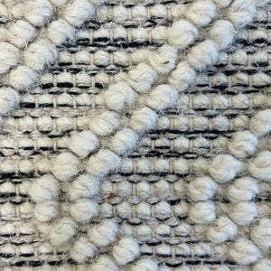 Macey Ivory Black Ethnic Print Wool Rug