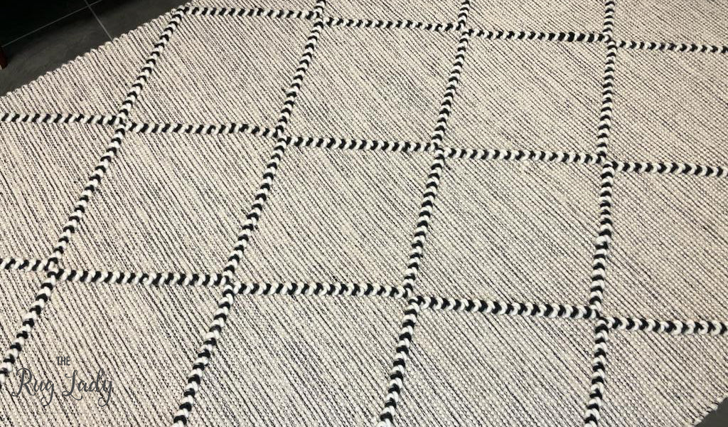 Macey Black Ivory Lattice Wool Rug