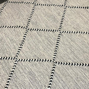 Macey Black Ivory Lattice Wool Rug