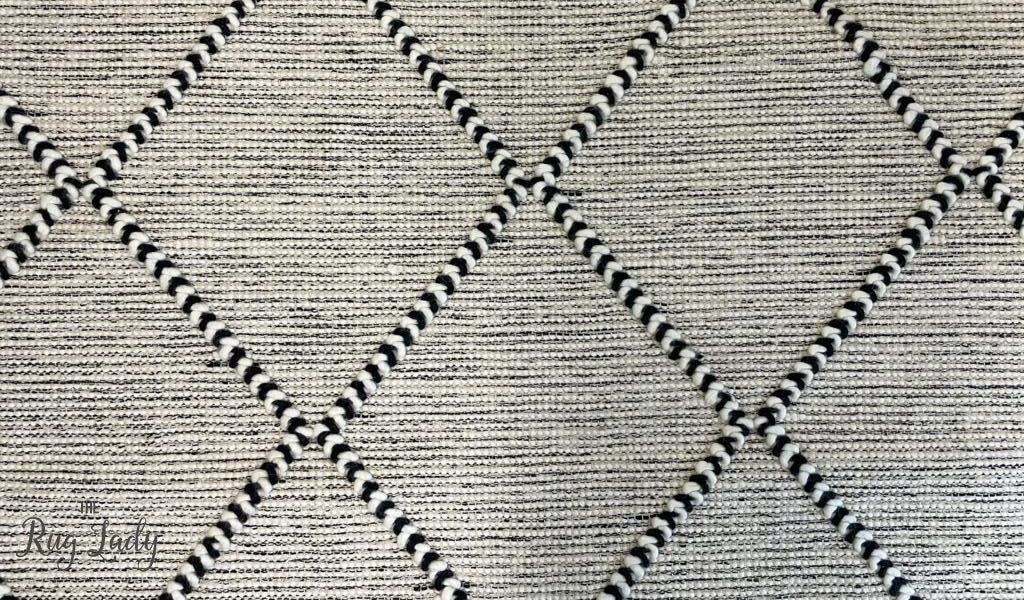 Macey Black Ivory Lattice Wool Rug