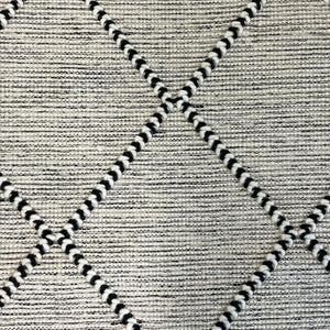 Macey Black Ivory Lattice Wool Rug
