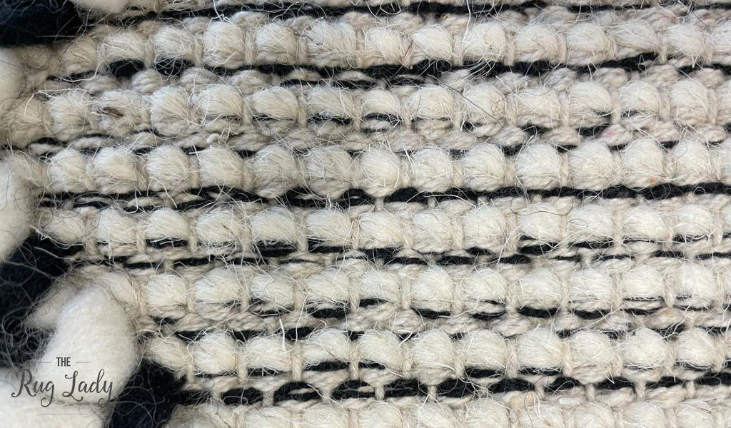 Macey Black Ivory Lattice Wool Rug