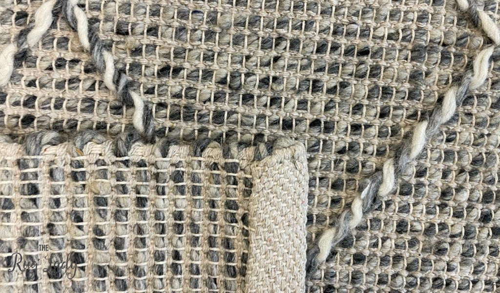 Macey Grey Marble Lattice Wool Rug