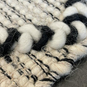 Macey Black Ivory Lattice Wool Rug