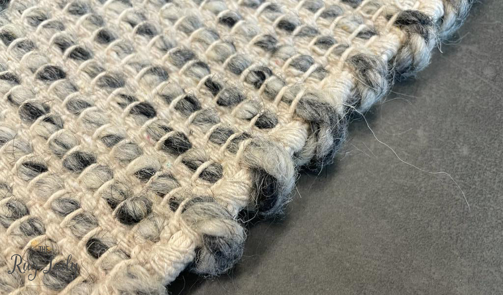 Macey Grey Marble Lattice Wool Rug