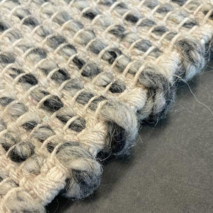 Macey Grey Marble Lattice Wool Rug