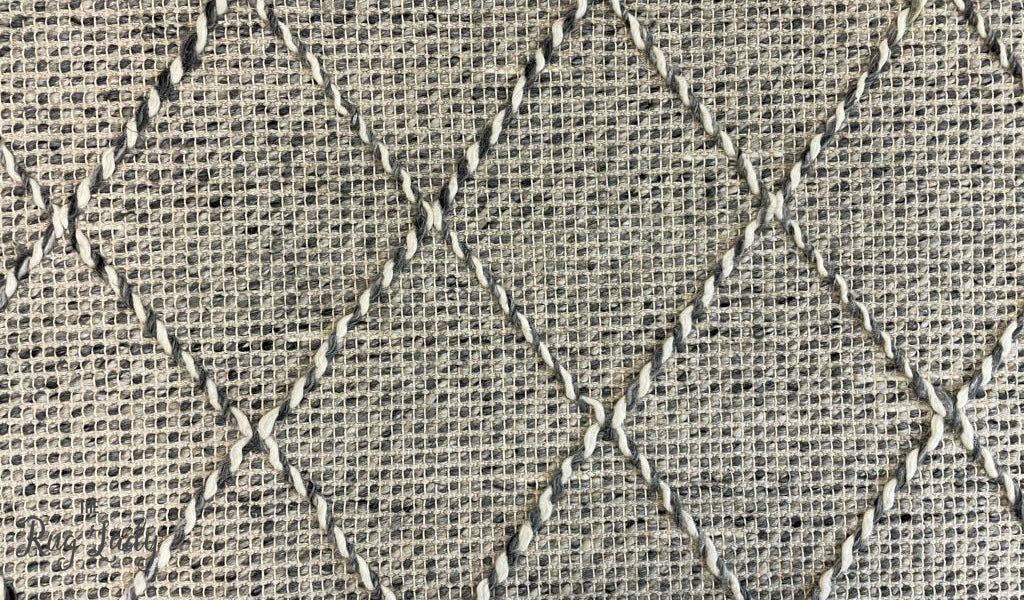Macey Grey Marble Lattice Wool Rug
