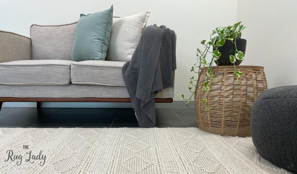 Macey Dreamy Ivory Geometric Wool Rug