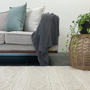 Macey Dreamy Ivory Geometric Wool Rug
