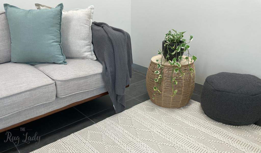 Macey Dreamy Ivory Geometric Wool Rug
