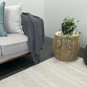 Macey Dreamy Ivory Geometric Wool Rug