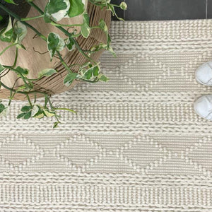 Macey Dreamy Ivory Geometric Wool Rug
