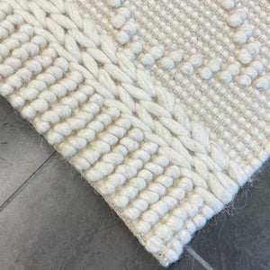 Macey Dreamy Ivory Geometric Wool Rug