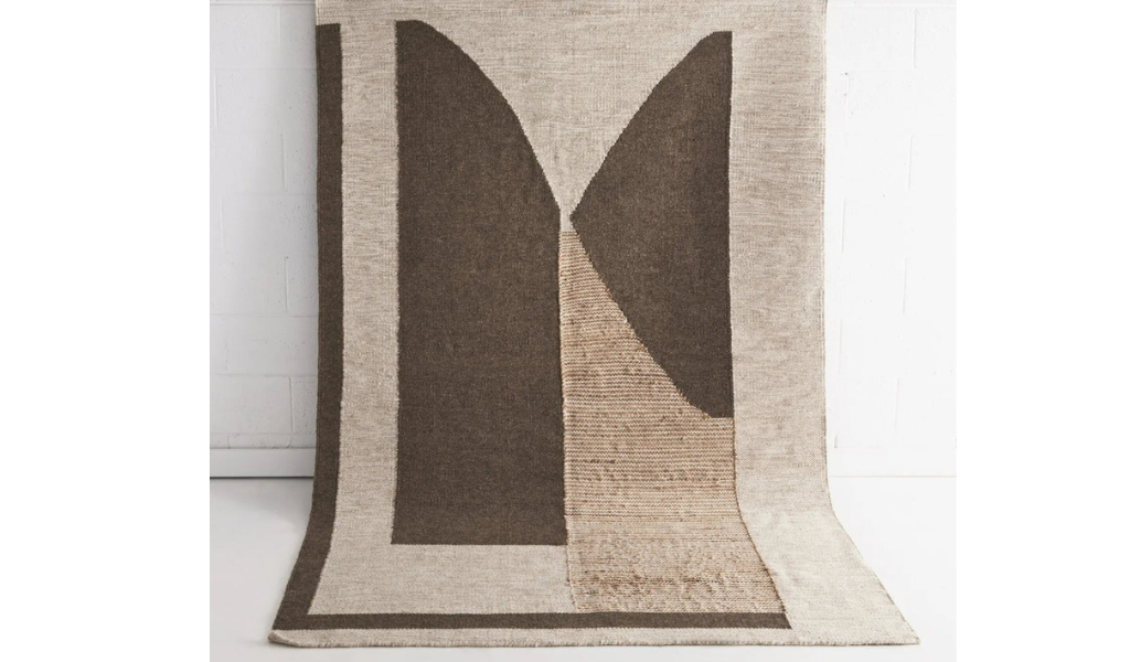 Isla Neutral Geometric Shapes Wool Jute Rug