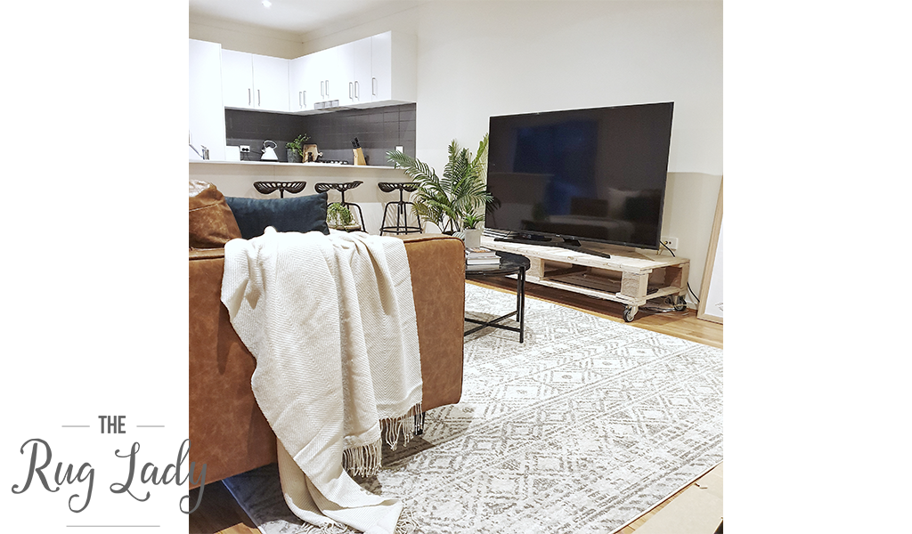 Heaven Grey Tribal Geometric Diamond Rug