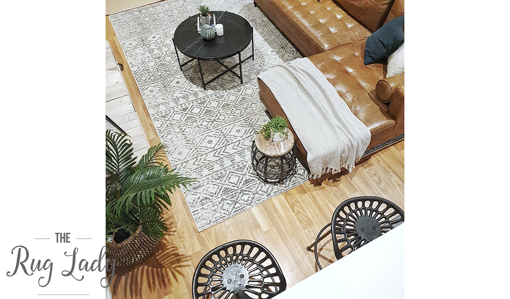 Heaven Grey Tribal Geometric Diamond Rug
