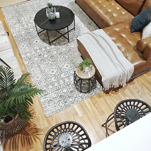 Heaven Grey Tribal Geometric Diamond Rug