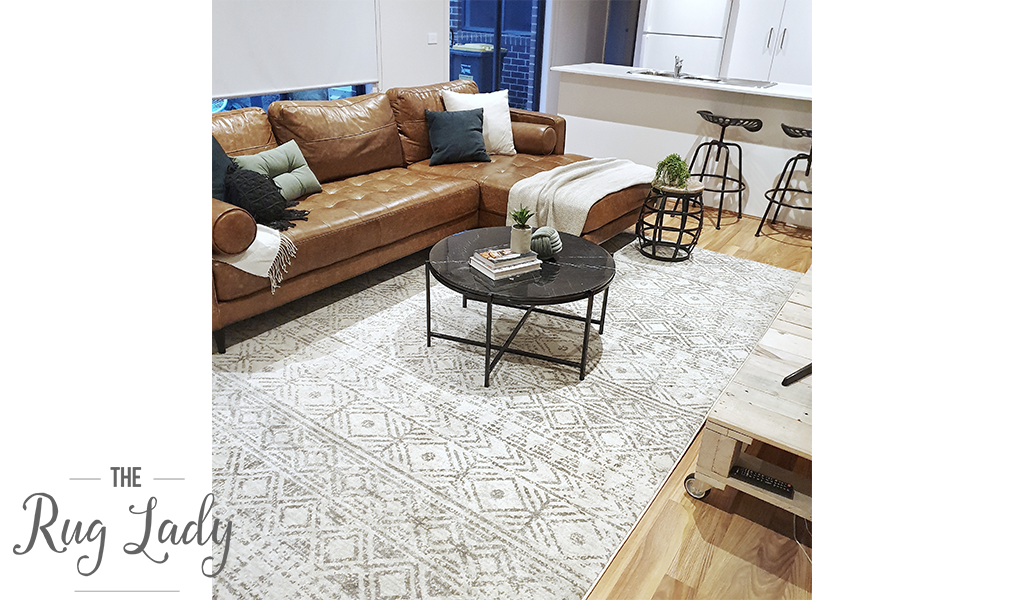 Heaven Grey Tribal Geometric Diamond Rug